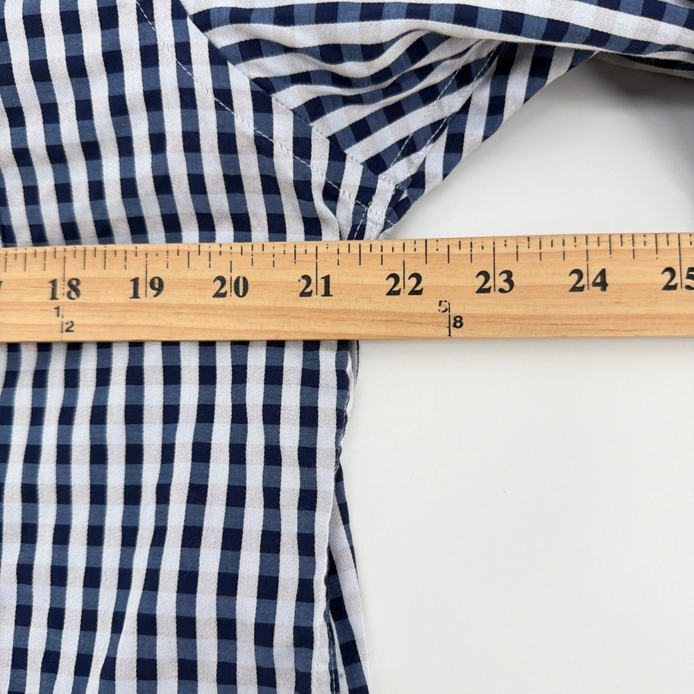 Johnston & Murphy Shirt Mens M Navy Gingham Tailored Fit Long Sleeve Casual Prep - Picture 6 of 8